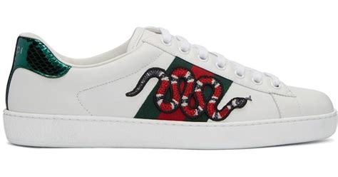 gucci men white snakeskin|gucci running shoes for men.